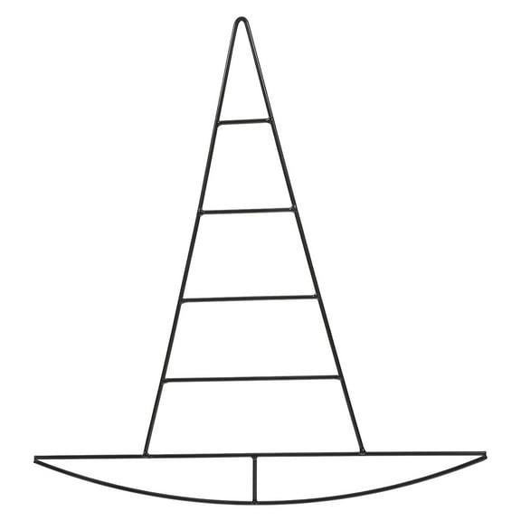 CIMAXIC Witch Hat Wreath Hoop Black Iron 1Set 13.4X12.6X0.08In