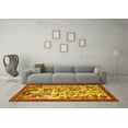 thumbnail image 3 of Ahgly Company Machine Washable Indoor Rectangle Animal Yellow Traditional Area Rugs, 4' x 6', 3 of 4