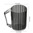 thumbnail image 3 of Plastic Toothbrush Cup - Scandinavian Bathroom Vanity Accessory, Tall Ridged Texture, Wide-Mouthed Design with Integrated Handle, Gray, JKODE, 3 of 8