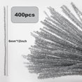thumbnail image 2 of 400pcs 6mm x 12 Inch Silver Pipe Cleaners Chenille Stem, Pipe Cleaners Craft Supplies, for DIY, Creative Home Art Craft Decorations, 2 of 4
