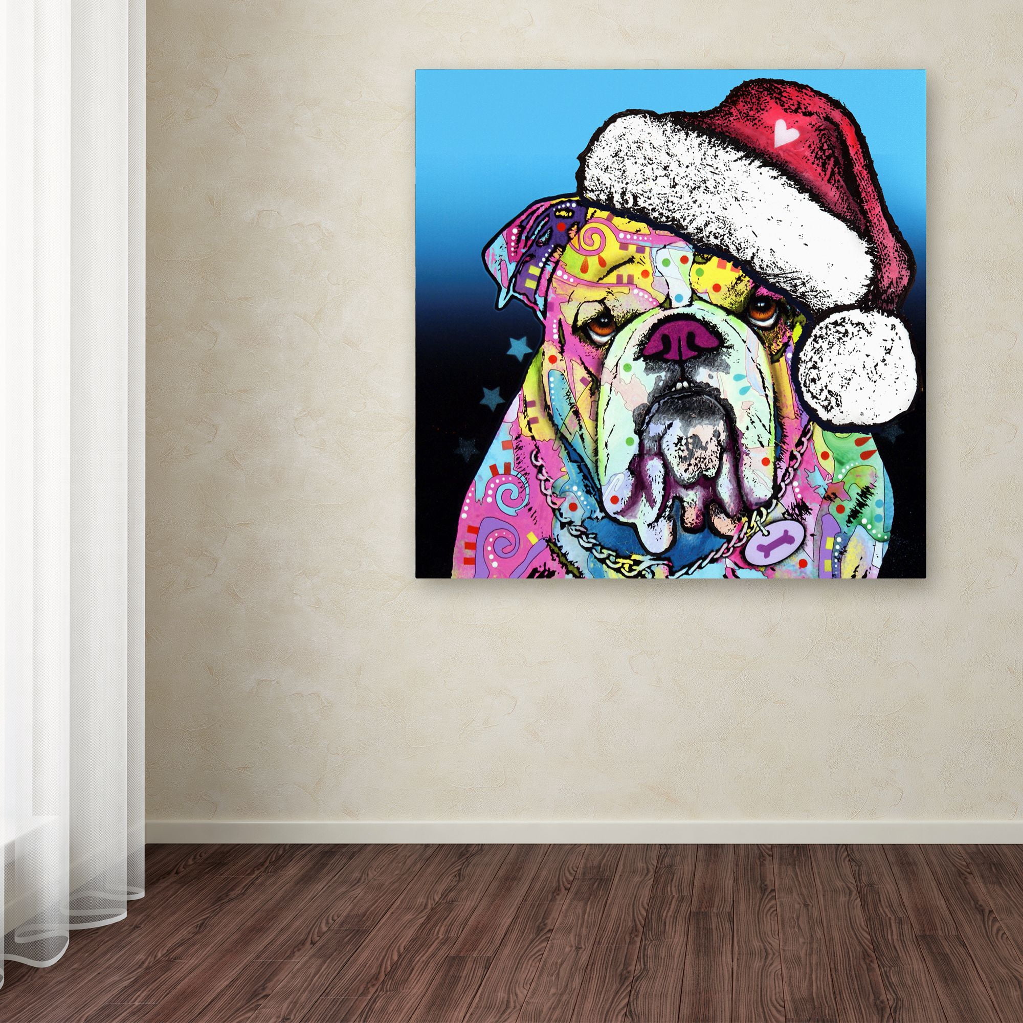 Trademark Fine Art 'The Bulldog Christmas' Canvas Art by Dean Russo