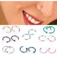 thumbnail image 4 of Fashion Body Piercing Jewelry Stainless Steel Nose Open Ring Nose Nail Hoop 5pcs, 4 of 5