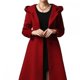 thumbnail image 4 of Abrigo de lana de un solo pecho de invierno para mujer, abrigo con capucha rojo, ropa de invierno cálida, abrigo de lana con capucha, 4 of 5