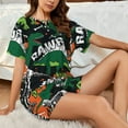 thumbnail image 4 of Goofa Dinosaur Skeleton for Womens Cotton 2 Piece Pajamas Set Classic Short Sleeve Pjs Set Soft Button Down Sleepwear Loungewear-XX-Large, 4 of 7
