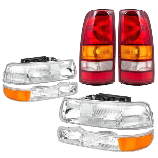 Conjunto de faros delanteros y luces traseras compatible con Chevy Silverado 1500 2500 1999-2002