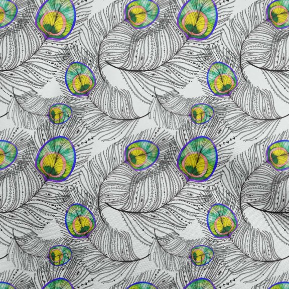 oneOone Cotton Flex Yellow Fabric Feather Sewing Fabric By The Yard Printed Diy Clothing Sewing Supplies 40 Inch Wide-JT