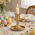 thumbnail image 6 of Rijanmt Alloy Candlestick Holder Gold Taper Candle Holders,Vintage Metal Candle Stick Candle Holder,For Table Centerpiece,Wedding Reception,Festive Christmas Home Room Decor,3.14" Dia*3.14" H,Gold, 6 of 6