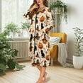 thumbnail image 5 of Yuyamidu Pumpkin Womens Robes Lightweight Zipper Front Long Bathrobe Black Cat Long Sleeve Robe Loose Loungewear Dress Halloween Casual Sleepwear Gowns Size S, 5 of 7