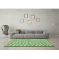thumbnail image 3 of Ahgly Company Indoor Round Checkered Light Blue Modern Area Rugs, 5' Round, 3 of 4