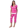 thumbnail image 3 of Secret Treasures Women’s Sleepwear 2-Piece Knit Short Sleeve Top and Pant Pajama Set, Sizes XS-3X, 3 of 6
