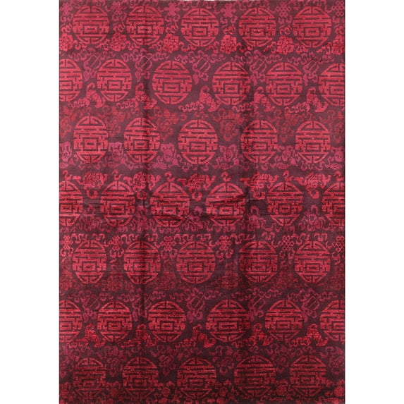 Ahgly Company Machine Washable Indoor Rectangle Industrial Modern Carbon Red Area Rugs, 3' x 5'