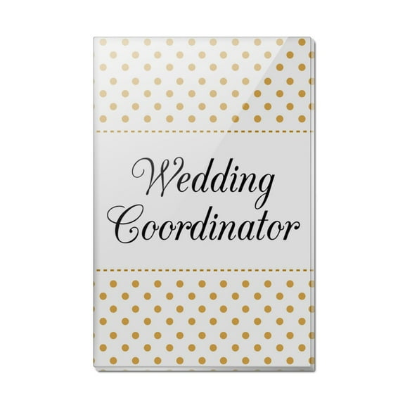 Wedding Coordinator Planner Elegant Polka Dots Rectangle Acrylic Fridge Refrigerator Magnet