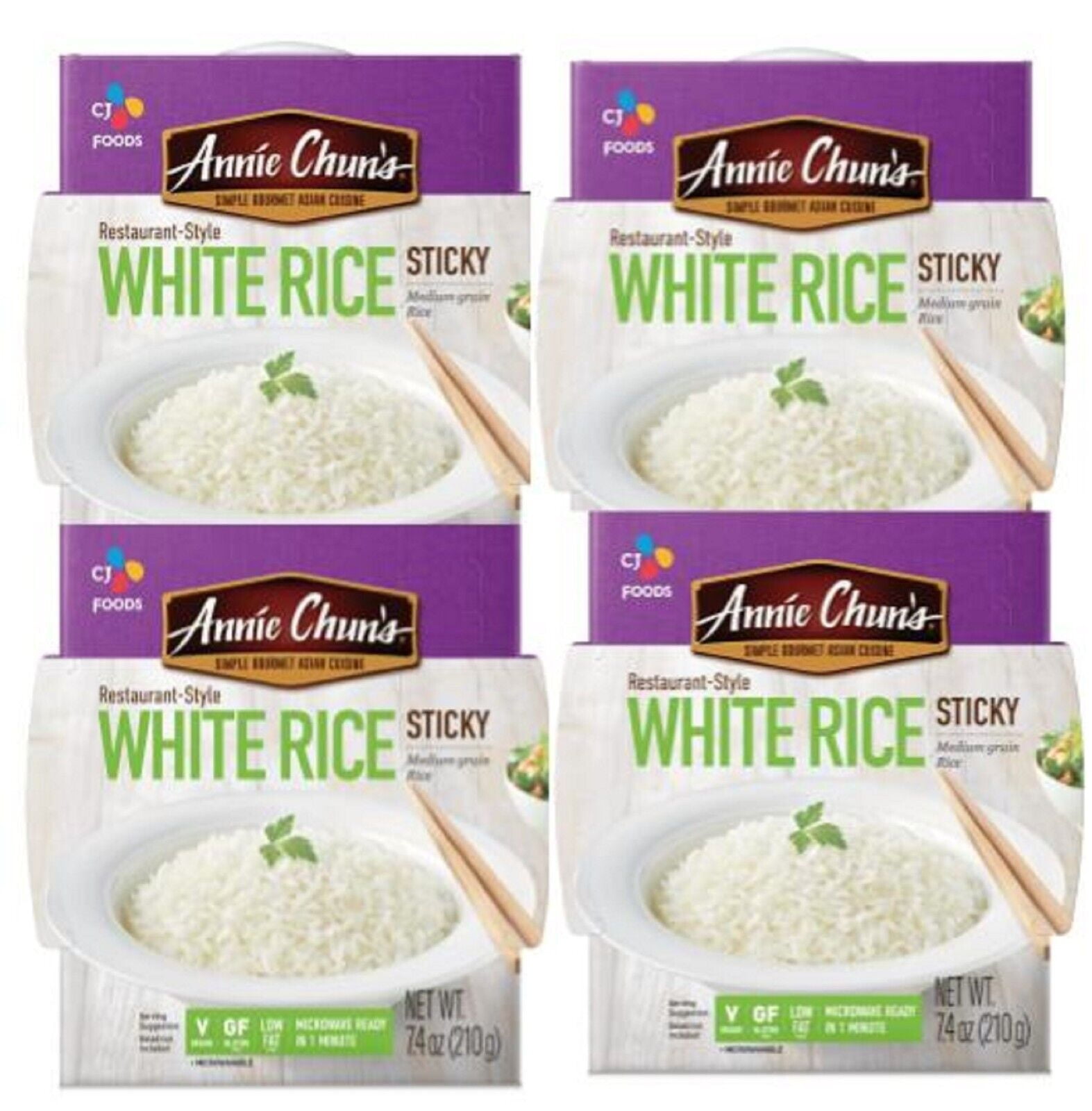 Annie Chun's Cooked White Sticky Rice Instant, Microwaveable, Gluten