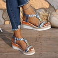 thumbnail image 5 of Pandaie Bohemian Wedge Sandals for Women Wide Width Casual Platform Orthopedic Comfortable Walking Slip on 2026 Summer Beach Shoes Colorful Size 8, 5 of 9