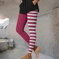 thumbnail image 6 of Idoravan Leggings for Women Women's Striped Print Leggings Sports Fitness Pants Solid Colored Casual Tight Fitting Tight Peach Hip Yoga Pants Stretch Pants Hot Pink XL, 6 of 10