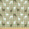 thumbnail image 2 of Ambesonne Alpaca Fabric by the Yard Upholstery, South American Camels Llama, 1 Yard, White Tan and Umber, 2 of 5