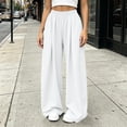 thumbnail image 3 of Atkumj Wide Leg Sweatpants Women with Side Pockets Elastic Waist Loose Pants Casual Solid Color Palazzo Pants for Women for Fall Winter L, 3 of 10