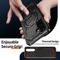 thumbnail image 5 of Magnetic for Samsung Galaxy S25 Plus Case with Kickstand, [Compatible with MagSafe] [Military Grade Protection] Ring Stand Heavy Duty Drop Shockproof Rugged Phone Case for S25 Plus - Black, 5 of 7
