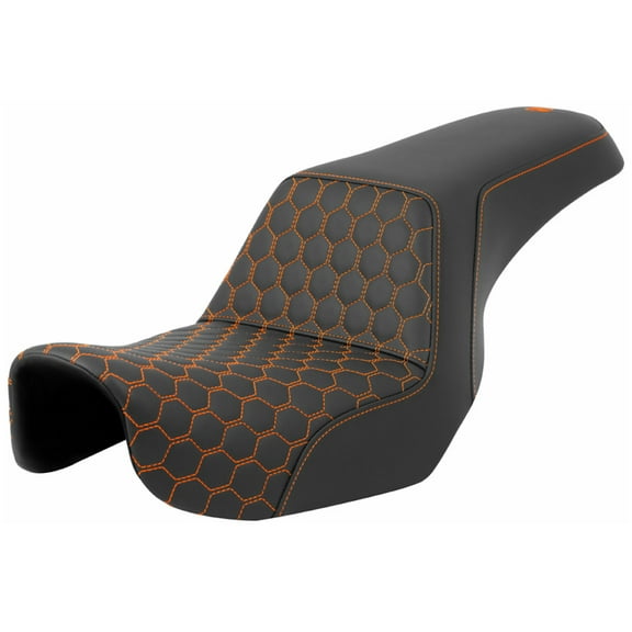 Saddlemen Step-Up HC HoneyComb Black Seat w/Orange Stitching (A806-04-177ORA)