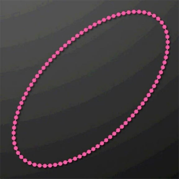 Smooth Round Opaque Bead Mardi Gras Necklace, Pink - Pack of 12