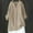 Khaki, variant on Danhjin Womens Long Sleeve Tops Linen Button Down Shirts Solid Color V Neck Fall Fashion Causal Loose Tunic Tops