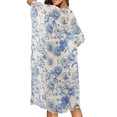 thumbnail image 3 of Xoenoiee Blue Peony Flower Pattern Cardigan for Women Short Sleeve Lightweight Kimono Cardigan Loose Fit Beach Cover Up 2026 Summer Clothes, 3 of 7