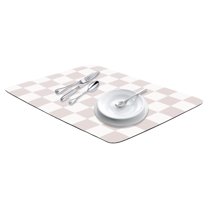 Diatomaceous Stone Dish Drying Mat, Checkered Quick Dry Dish Drying Mats for Kitchen Counter, Dishes, Cups, and Utensils Beige 15.7*11.8 inch