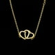 thumbnail image 3 of Collar para mujer, joyería para mujer, collar de aleación con doble corazón de melocotón y corazón para mujer, collar dorado para mujer., 3 of 5