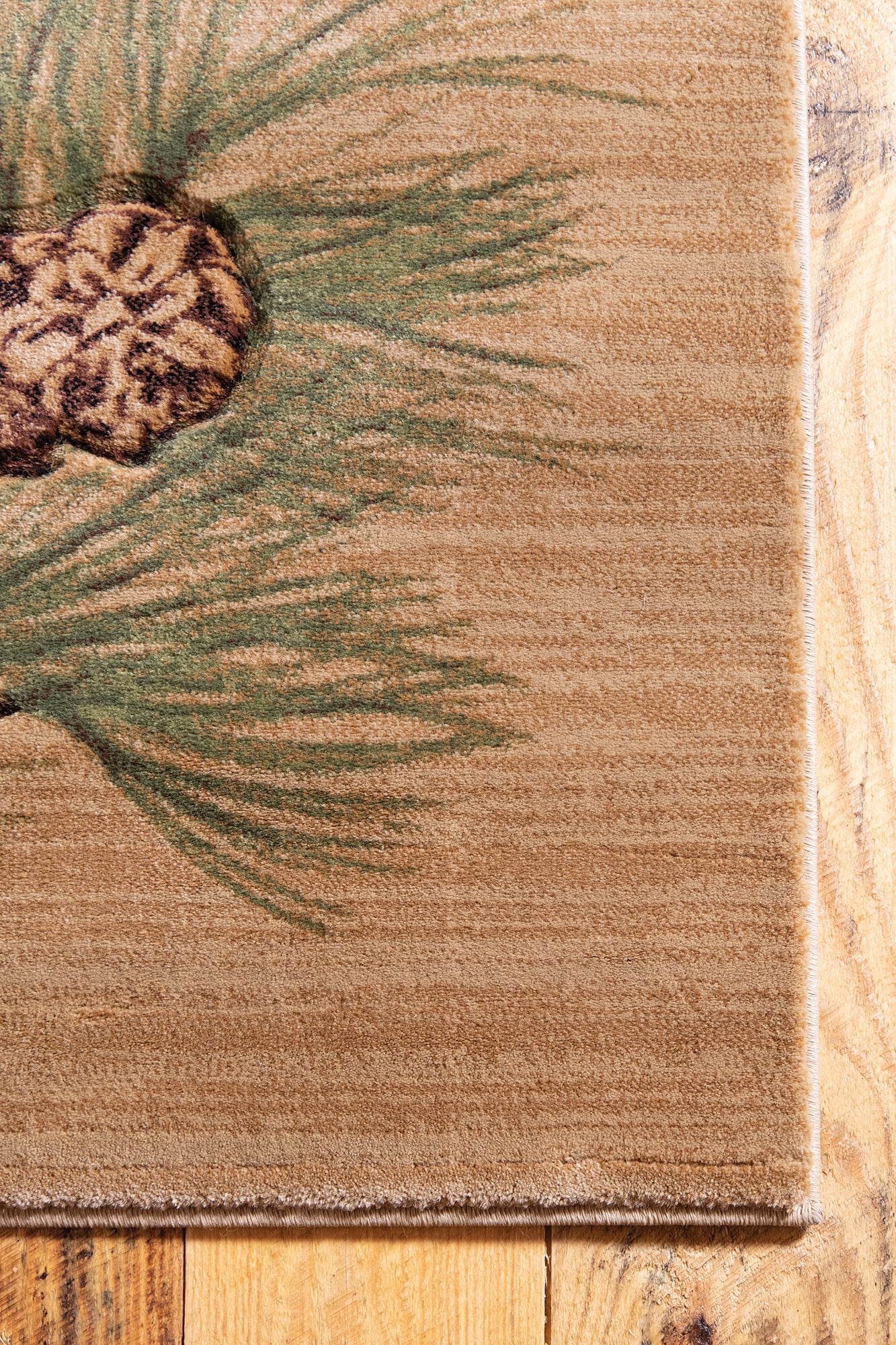 United Weavers Rustic Forest Pinophyta Lodge Border Area Rug, Beige, 5'3" x 7'6"
