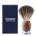 thumbnail image 1 of Brocha de afeitar Grandslam de tejón de lujo, brocha de pelo de tejón puro hecha a mano con mango de madera, Base de aleación pesada + cerdas de tejón, 1 of 5