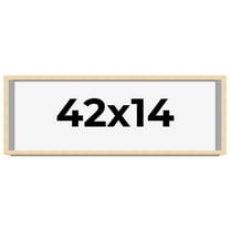 42x14 Frame Beige Real Wood Picture Frame Width 0.75 inches | Interior Frame Depth 0.5 inches |