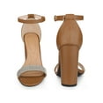 thumbnail image 5 of BLISSFUL STEP Open Toe Rhines Ankle Strap Block Heel Sandals for Women, 5 of 5