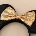 thumbnail image 3 of HSHDLDF Minnie Mouse Serre-Tête Oreilles Minnie Mouse Serre-Tête Oreilles Adapté au Jeu de Rôle pour Fille et Femmes (Noir+or), 3 of 5
