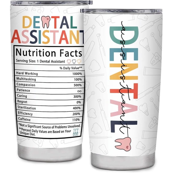 Dental Assistant Gifts for Women, Inspirational Gifts for Dental Office, Dental Assistant Must Haves Tumbler, Dental Assistant Appreciation Tumbler 20oz (Dental Assistant Gifts)
