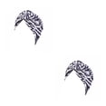 thumbnail image 3 of Qarigey Turbante africano nudo estilo bohemio protección solar banda ancha accesorios elásticos sombreros gorro mujer negro blanco cebra cebra blanca negra 2piezas Qarigey CBP468884, 3 of 6
