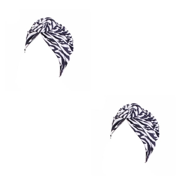 Minnieouse Turbante africano nudo musulmán cubierta cómoda cabeza bufanda estilo sombrero pérdida Bonnet mujeres diademas negro blanco cebra cebra blanca negra 2piezas Minnieouse CBP468884