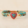 thumbnail image 3 of Deeceymbur Adjustable Jasper Heart Bracelet Love Forever Gift for Women Natural Stone Inspirational Message Rope Design Customizable Length Encouragement Jewelry Daily Wear, 3 of 5