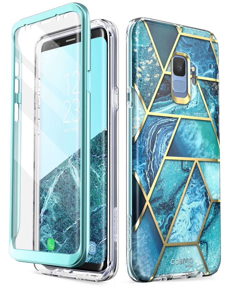 i-Blason Samsung Galaxy S9 Case, Built-in Screen Protector Cosmo Full-body Glitter Sparkle Bumper Protective Case for Galaxy S9 2018 Release Ocean