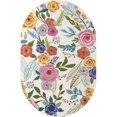 thumbnail image 1 of Unique Loom Blossom Floral Area Rug 4' x 6' Oval Ivory/Green, 1 of 1