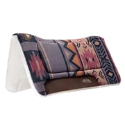 Weaver Leather All Purpose Contoured Fleece Saddle Pad - AP English Horse Saddle Pad Aztec - Canyon Sunset/Crown Blue / 32x32