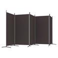 thumbnail image 5 of Carevas 5-Panel Room Divider Brown 170.5"x70.9" Fabric, 5 of 7