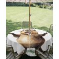 thumbnail image 3 of Outdoor Tablecloth with Umbrella Hole Zipper Happy Groundhog Day Round Tablecloth 54" Waterproof Outside Table Cloth Funny Cute Animal Spring Pastoral Patio Table Cover Tablecloths for Picnic Party, 3 of 8