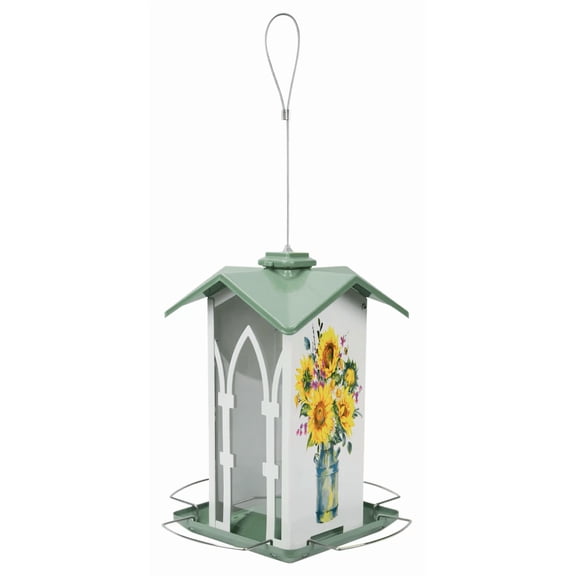 Nature's Way Country Cottage Metal Gazebo Bird Feeder 1.56 Qt, Green