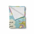 thumbnail image 2 of Saying Soft Flannel Fleece Blanket, Keep Calm and Live Your Own Fairy Tale Message Magic Frame Unicorns Cartoon Design, Cozy Plush for Indoor and Outdoor Use, 70" x 90", Multicolor, by Ambesonne, 2 of 6
