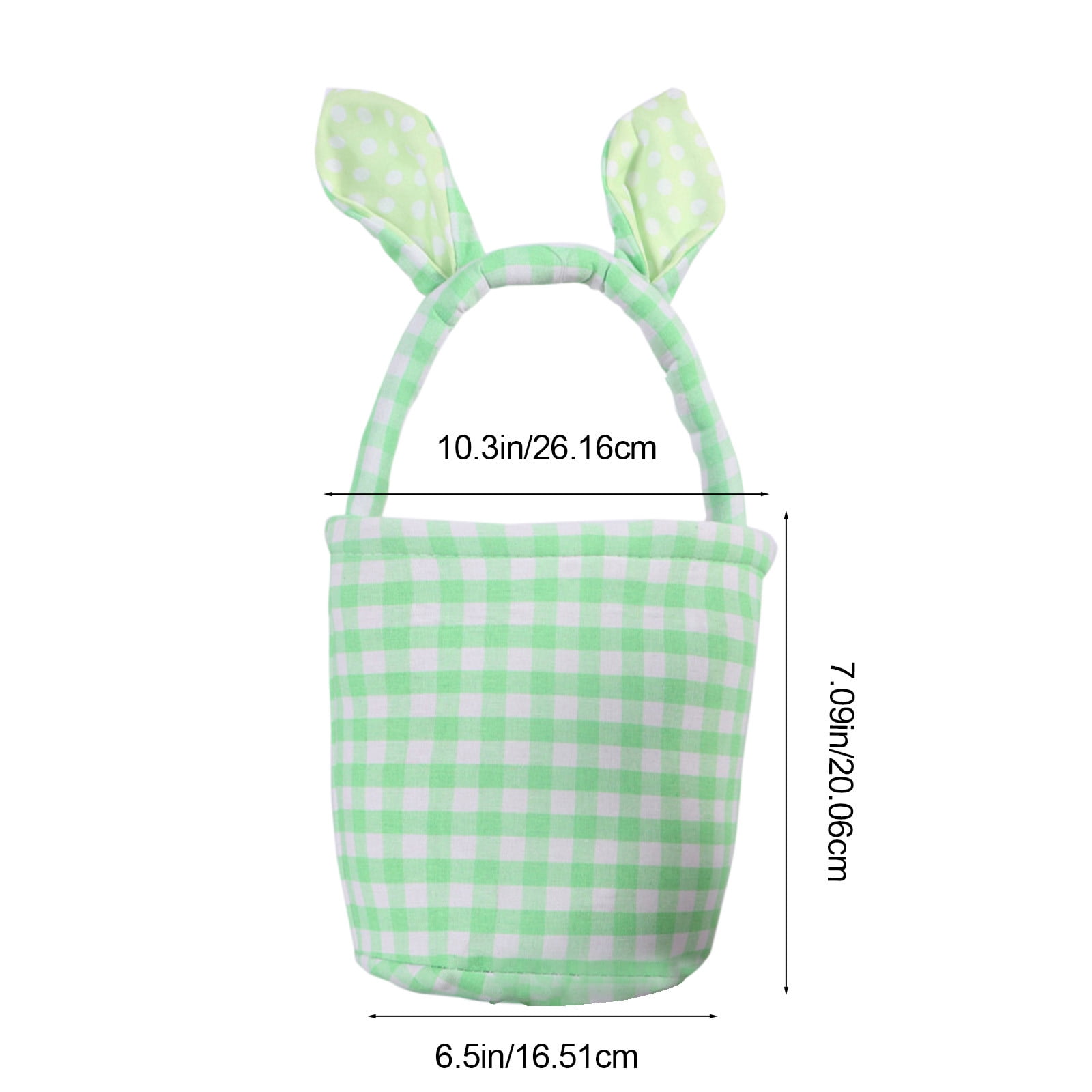 Lunxisen 3 Pcs Easter Bunny Basket Plaid Gingham Easter Buckets with Border Pleat,Cute Easter Basket Tote Easter Eggs Hunt Bag,Easter Decorations,Candy Gifts Storage