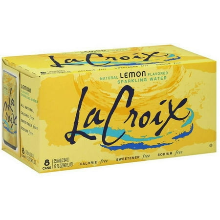 La Croix Lemon Sparkling Water, 8 Cans, 12 Fluid Ounces (Pack of 2)
