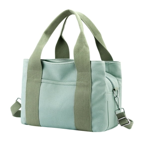 Otqutp Large Canvas Tote Bag for Ladies Shoulder Bag Large Capacity Shoulder Travel Messenger Gym Tote Bag Casual Handbag Bag Work Class Handbag(Green,One Size)