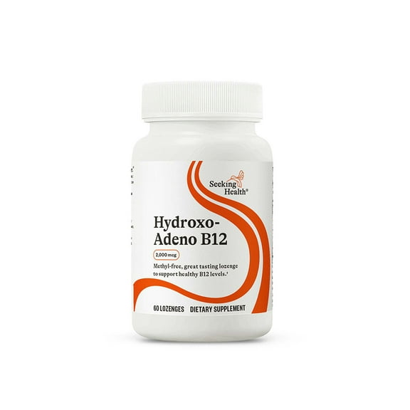 Seeking Health Hydroxo-Adeno B12, 2000 mcg Methyl-Free Vitamin B12, Energy and Focus Support for Men and Women, Methylation and Homocysteine Support, Detoxification, Vegan & Vegetarian (60 lozenges)*