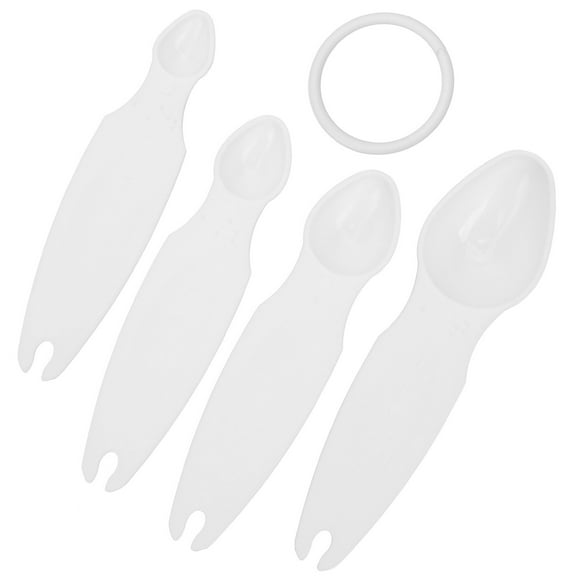 PTOOTP Set of 4 White Plastic Measuring Teaspoons for Cooking and Baking Kitchen Utensils