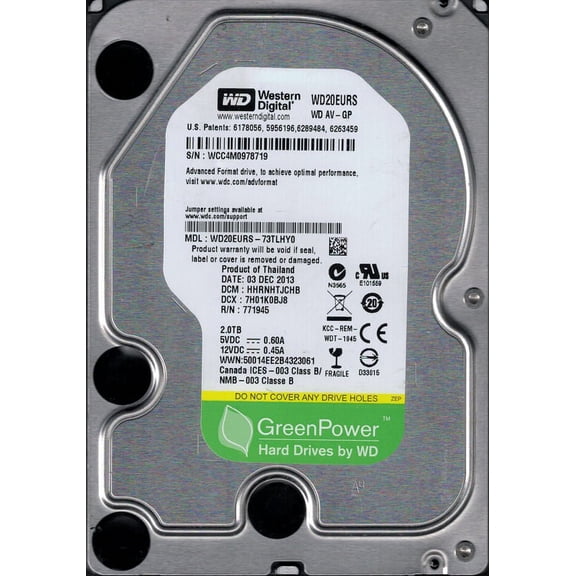Western Digital WD20EURS-73TLHY0 2TB DCM: HHRNHTJCHB